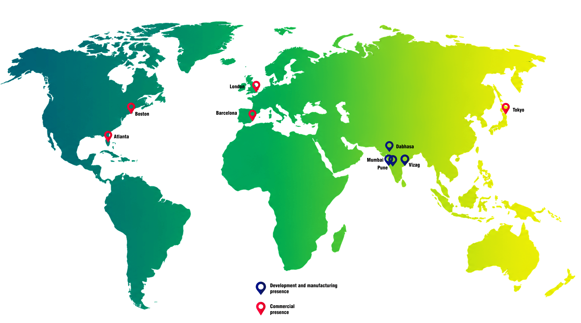 World map graphic showing Lupin’s global presence